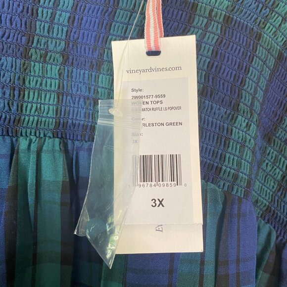 NWT Vineyard Vines Blackwatch Ruffle LS Popover - Picture 9 of 9